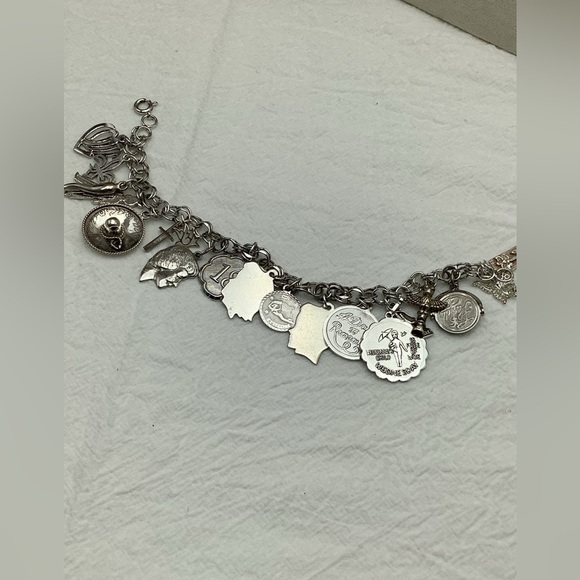 Sterling Silver Charm Bracelet 19 Charms - Picture 4 of 5